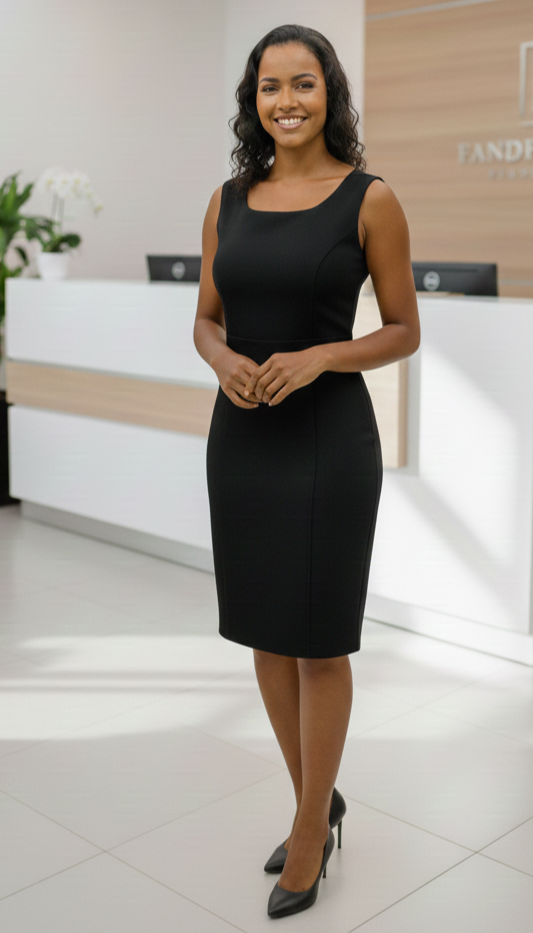 Vestido Tubinho Preto em Tecido Two Way Prada