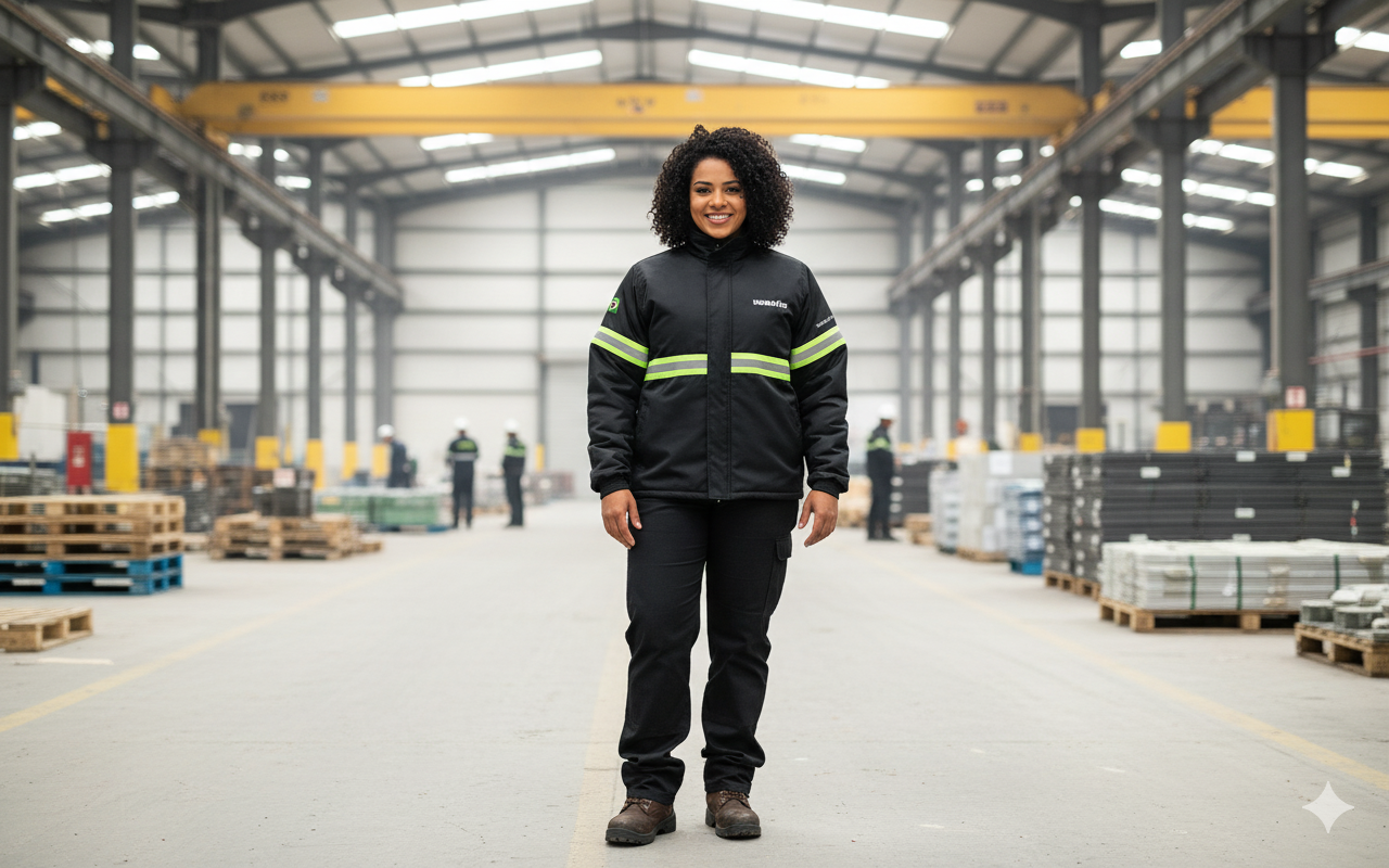 Jaqueta Com Forro Mantelasse e Calça Sarja